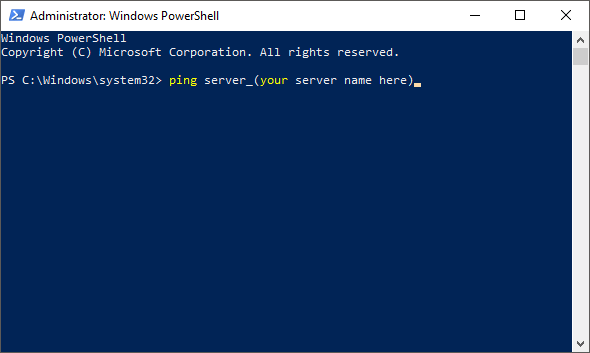 Adres IP serwera pingowanego w PowerShell - serwer DHCP ciągle się zatrzymuje